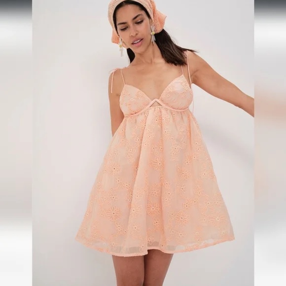 FOR LOVE & LEMONS Orange Frances Mini Dress - XS